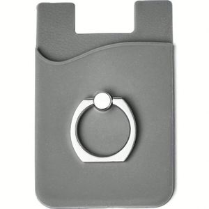 Custom Logo Silicone <b>Phone</b> Wallet Adhesive Card Sleeve <b>Holder</b> with <b>Ring</b> Stand for Business Giveaways - Product Image 6