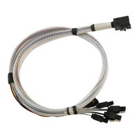 Câble de connexion de carte mère de serveur HD Mini SAS SFF8643 à 4 SATA 7pin + câble de disque dur de PC d'alimentation haute vitesse