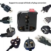 Adaptateur de prise universel pour les prises américaines, britanniques, australiennes, européennes, Schuko, convertisseur de prise mondiale AC250V 10A-16A avec interrupteur principal LED marche/arrêt Wonpro WSA