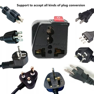 Adaptateur de prise universel pour les prises américaines, britanniques, australiennes, européennes, Schuko, convertisseur de prise mondiale AC250V 10A-16A avec interrupteur principal LED marche/arrêt Wonpro <span class=keywords><strong>WSA</strong></span> - Product Image 6