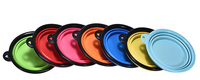 Bol pliable pour chien en silicone de qualité alimentaire 350 ml sans BPA, bol de voyage portable pour animaux de compagnie, logo personnalisé OEM, vente en gros, pliable