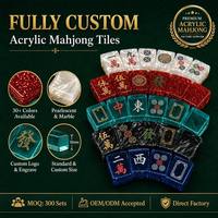 Mahjong américain moderne en mélamine acrylique 4 couleurs, jeu portable gravé pour 4 joueurs, divertissement de table