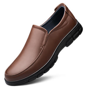 Chaussures en cuir véritable décontractées grande taille pour homme, nouvelle collection automne, à enfiler, semelle souple, respirantes, antidérapantes, couleur unie - Product Image 2