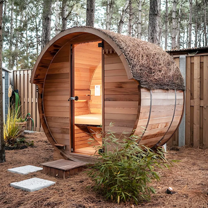 Sauna Exterior de Cedro de Lujo <span class=keywords><strong>para</strong></span> 4 Personas, Sauna Tradicional de Madera Húmeda, Sauna de Madera <span class=keywords><strong>para</strong></span> el Hogar, Cabaña Exterior <span class=keywords><strong>para</strong></span> Uso Diario Familiar - Product Image 6