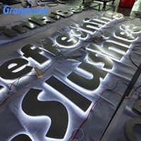 OEM ODM 3d acrylique led lettre signe rétro-éclairé canal lumière logo conseil métal acrylique signalisation extérieur affaires signes pour magasin