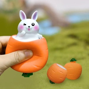 Hot Creative TPR Soft Stretchy Decompression Cute Carrot Rabbit Cup Squeeze Animal Cups Stress Relief Fidget Toy - Product Image 2