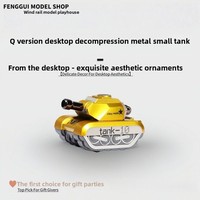 Legierung Panzer Rückzieh-Spielzeug Unisex Geschenk Militär-Kriegsfahrzeug Bewegliche Räder Gepanzertes Modell Kuchen-Themen-Ornament