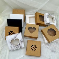Boîte à avion en papier kraft 9,5 * 9,5 * 3 cm, boîte d'emballage cadeau faite à la main, emballage pour bijoux, bandeaux pour cheveux