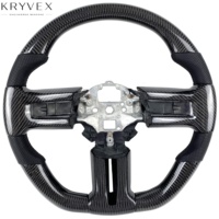 Volant sport Kryvex pour Mustang 2008-2013 avec matériaux personnalisés en fibre de carbone et en cuir