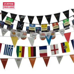 Stoff Polyester String Flag Event Display Wimpel Bunting Banner Benutzer definierte Bunting Großhandel 100D Polyester Bunting