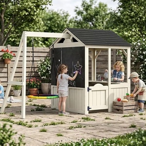 Maisonnette <span class=keywords><strong>de</strong></span> <span class=keywords><strong>jeu</strong></span> pour enfants en bois, imperméable, pour extérieur, jardin et cour arrière, thème caserne <span class=keywords><strong>de</strong></span> pompiers - Product Image 1