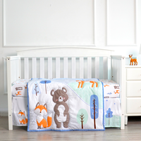 Ensemble de literie pour bébé nouveau-né en coton 100% confortable avec motif d'ours de dessin animé, vente en gros