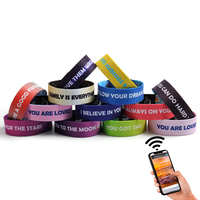 Bracelet Nfc programmable Bracelet élastique fort extensible logo personnalisé Bible mots positifs Bracelet à puce élastique Rfid