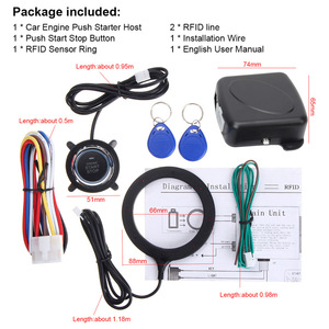 ระบบสตาร์ทแบบไร้กุญแจ 12V สวิตช์สตาร์ทแบบปุ่มเดียวอเนกประสงค์พร้อมกุญแจ RFID และชุดสายไฟสำหรับการดัดแปลงรถยนต์ - Product Image 4