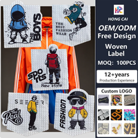 Étiquettes tissées de luxe personnalisées avec découpe et broderie, étiquettes de vêtements pour marque de mode OEM ODM MOQ 100 PIÈCES