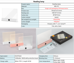 Lámpara de Lectura LED Inalámbrica Transparente <span class=keywords><strong>Recargable</strong></span>, Lámpara de Lectura de Página Completa para Viajes y Campamentos, Regalo para el Cuidado de los Ojos - Product Image 6
