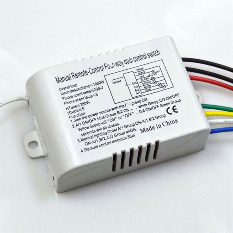 Беспроводной 4-канальный пульт дистанционного управления SeekEC 220 В, цифровой пульт дистанционного управления для лампы и света