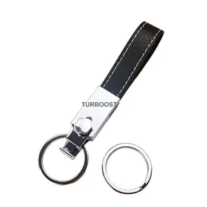 Durable Metal Clasp Leather Keychain for Men and Women