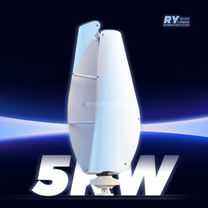 Éolienne résidentielle à axe vertical 1KW 2KW 5KW, système de générateur éolien hybride solaire à énergie libre pour maison et ferme RY-76567 Win - Product Image 1