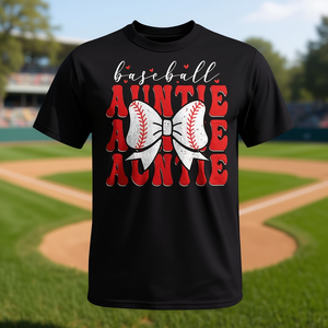 Camiseta con lazo Coquette de Baseball Auntie, regalo para el día de la madre para amantes del deporte - Product Image 3