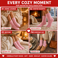 Chaussettes en coton pour femmes, chaudes, moelleuses et confortables, design personnalisé, chaussettes mi-hautes de haute qualité, chaussettes en tricot duveteuses pour l'hiver XY