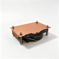 Ventilateur de refroidissement CPU en cuivre 1U à profil bas, 95W TDP, 4 broches PWM, à ailettes cannelées pour AMD AM4 Ryzen 5 5600X, refroidissement par air pour serveur