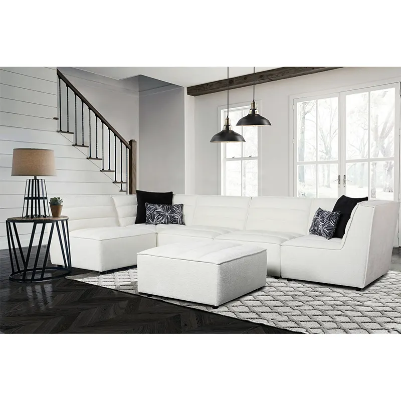 Современная модульная ткань для дивана, 3 места, роскошный высококачественный диван, мебель для гостиной, современный роскошный белый