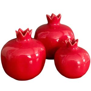 Jarrón Decorativo Multifuncional Personalizado para el Hogar, de Cerámica Roja, Blanca y Turquesa, con Forma de Fruta de Granada, Portavelas Votivas - Product Image 3