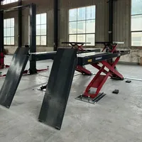 SL45-Wa (46/48) Pont élévateur à ciseaux double plateforme pour alignement quatre roues, pont élévateur à ciseaux double niveau pour alignement, pont élévateur automobile sécurisé