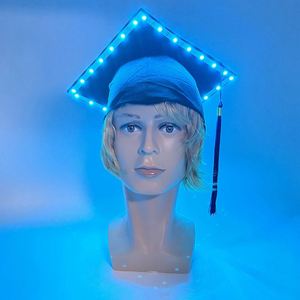 Gorra de Graduación Decorativa con Luces LED y Borla Fluorescente, Funciona con Batería, para Fiestas, Festivales, Cosplay y Espectáculos - Product Image 5