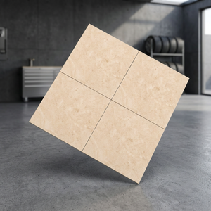 Carreaux de sol extérieurs modernes en porcelaine émaillée numérique, couleur ivoire beige, 400x400mm, 9mm, haute résistance - Product Image 3