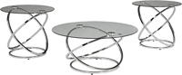 Table basse ronde en verre trempé doré, style moderne, plateau en verre trempé + pieds en métal, 15-25 jours