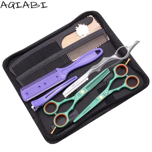 Hair Scissors Set Professional 5.5'' AQIABI Japanese Steel Hair Cutting Scissors With Rings Thinning Scissors Add Case A1104