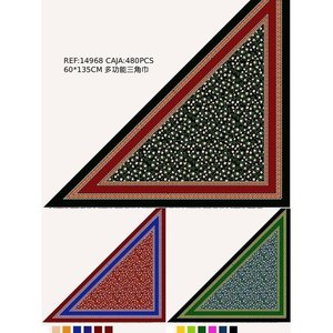 Sciarpa triangolare multifunzionale 60x135 cm per uso esterno con motivo floreale - Product Image 1