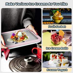 Machine à glaces roulées JoyMech, machine à glaces roulées manuelle en acier inoxydable, 15 onces liquides, rose clair, pour les glaces molles et les slushies - Product Image 2