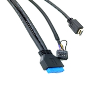 Cable de Panel Frontal Interno para Computadora, Tipo-C USB 3.1, Conector de Audio, Material PVC, Cobre Estañado, 60cm, Carga Rápida 3A, en Stock