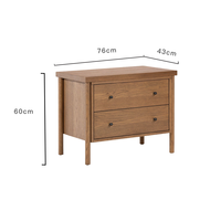 Table de chevet moderne en chêne, sur mesure, avec 2 tiroirs, console d'appoint en bois massif pour armoire de salle d'exposition