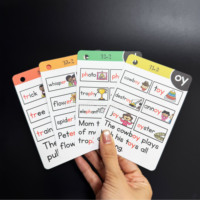 Cartes éducatives personnalisées 67 cartes, phonétique, carton épais, écologiques, pelliculage mat 100%, inscriptibles, cartes flash pour maîtriser la lecture, avec anneaux