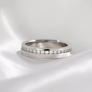 Mới Đến Titan Vòng Sáng Thời Trang Đám Cưới Ban Nhạc Cubic Zircon Engagement Vài Nhẫn Cho Phụ Nữ Dropshipping - Product Image 2