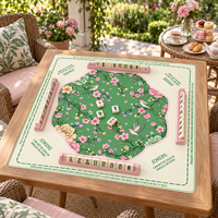 Soldes Exceptionnelles Tapis de Mahjong Américain en Néoprène Caoutchouc 3mm 80x80cm Imprimé Floral Oiseaux Antidérapant