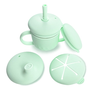 Gobelet à paille en silicone pour tout-petits, isolation à double paroi, anti-fuite, sans paille, sans bisphénol A - Product Image 4