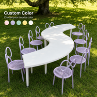 Table de jeu en bois en forme de S pour enfants, idéale pour les événements, la location, les salles de jeux et les zones de jeux de café, utilisable en intérieur et en extérieur