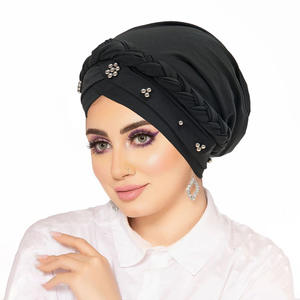 Nuovo Multi-colore perline per unghie intrecciato Hijab Cap da donna <span class=keywords><strong>musulmano</strong></span> foulard accessori all'ingrosso - Product Image 4