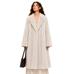   Manteau long de luxe en fausse fourrure de vison Maxi, col <span class=keywords><strong>blazer</strong></span> à revers, coupe oversize, soyeux et moelleux, pour l'hiver, vente en gros en petites séries - Product Image 1