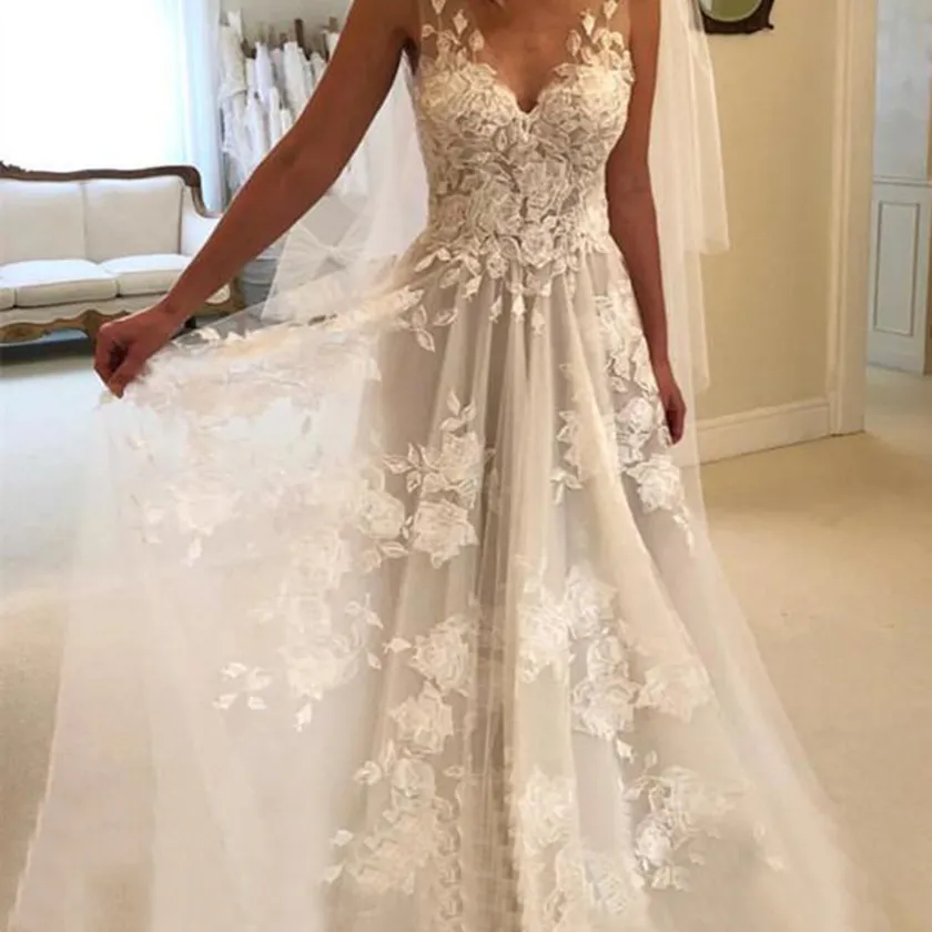 S369 2020 nuovi produttori diretta su misura paillettes da sposa in pizzo abito da sera bianco abito da sposa