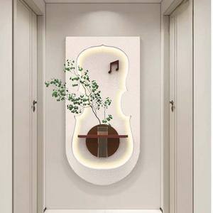 Peinture d'art de nature morte moderne de luxe en grès avec lumières LED <span class=keywords><strong>sur</strong></span> cadre en bois pour hall d'entrée et fond de salon - Product Image 3