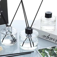 Emballage vide décoratif de qualité supérieure Rond Clair Parfum Reed 50ml 100ml 120ml Diffuseur Bouteille avec bouchons