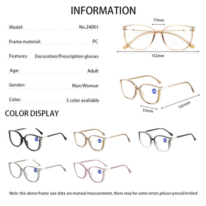 Nueva moda Anti-Blue Light Presbyopia <span class=keywords><strong>Gafas</strong></span> para mujer Moda Marco grande con material de PC marrón claro púrpura gris - Product Image 3
