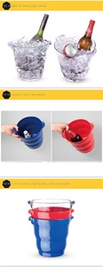 Custom logo 4 L Wave Shape <b>Plastic</b> Tub Wine Champagne Beer Bottles Ice Bucket for Drinks Parties bar Ktv Restaurant Hotel - Product Image 3