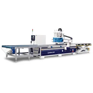 Nuevo diseño 1325 Máquina de corte CNC de anidamiento Enrutador CNC automático Anidamiento para línea de producción de muebles